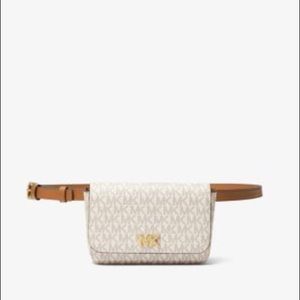 Michael Kors Mott Logo Belt Bag - Beige & Tan